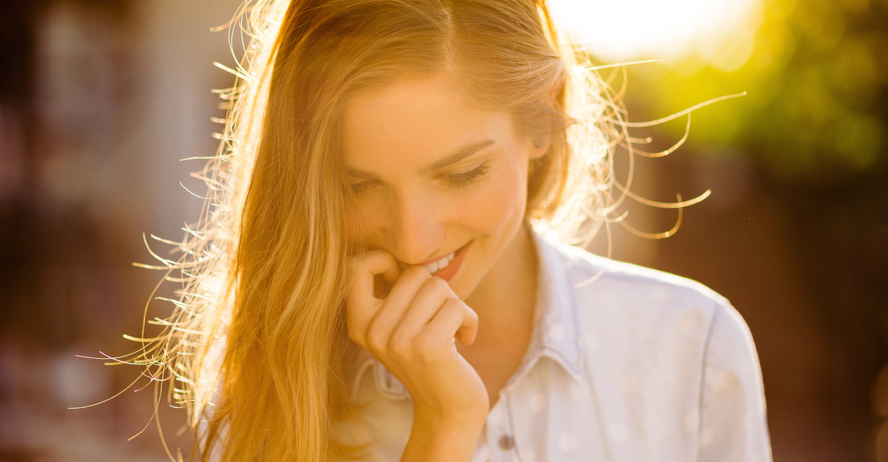 Charming girl smiling