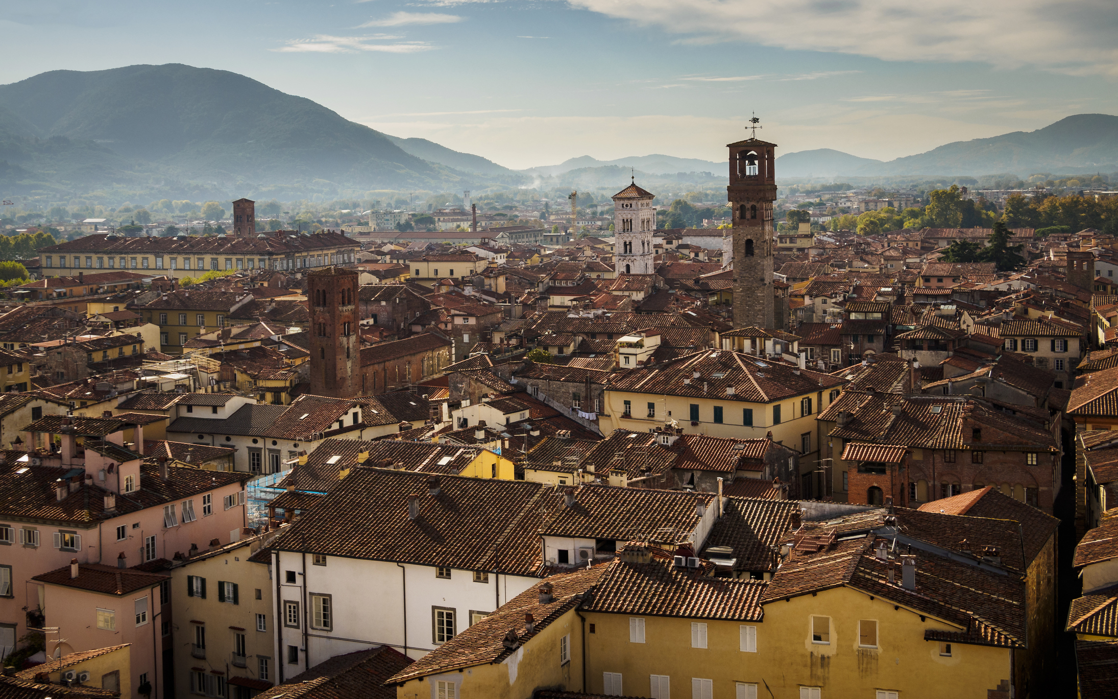 View over the rooftops of Lucca, Italy