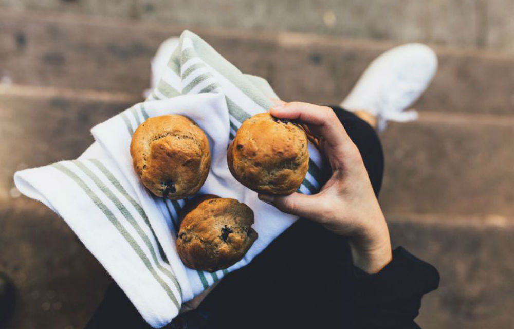 bananen blueberry muffins