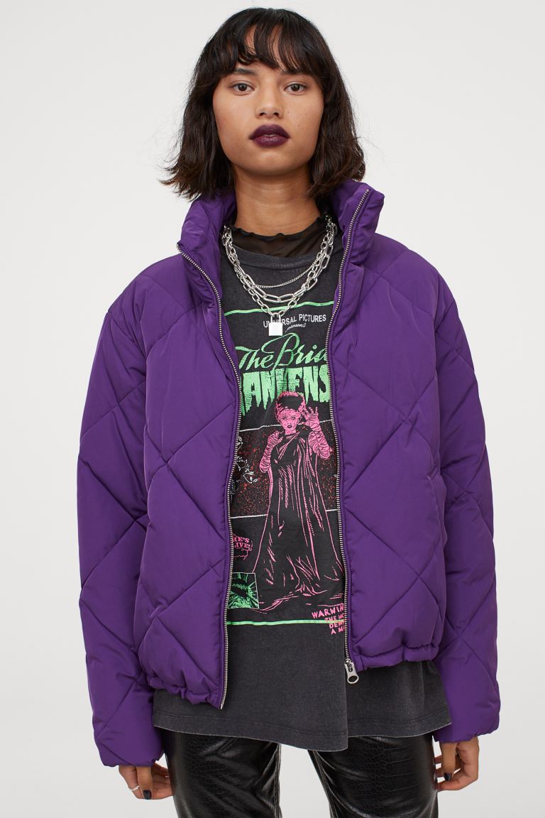 paars boxy pufferjacket
