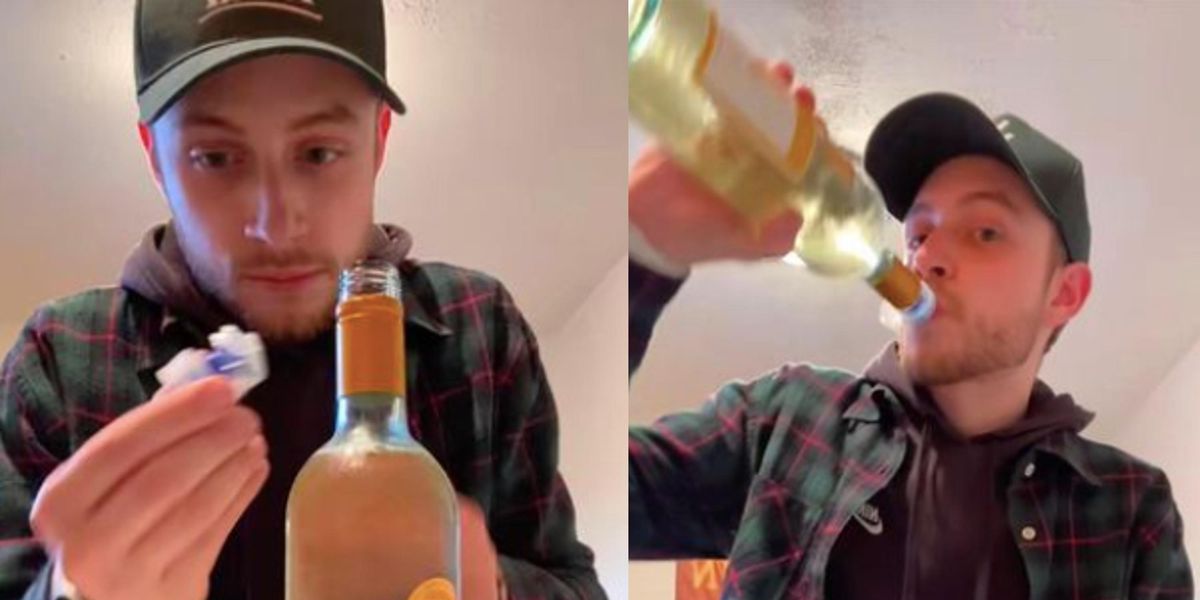wijn uit de fles drinken